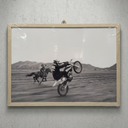 Framed Vintage Wall Art Motorcycle Horse Race Canvas Wall Art Racing Sports Photography Potser Prints Black And White Pictures Wall Decor for Man Bedroom Office Living Room 12x16in Framed