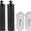 Gravity Water Filter Replacement,for Berkey Black Carbon (BB9-2) Purification Elements and Fluoride Filters K5366 (PF-2) Combo Pack,Compatible with Berkey Filtration System,Pack of 4