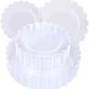 Supernal 100pcs Clear Plastic Plates, Disposable Plastic Plates Heavy Duty, Premium Plate, Includes 50 Clear Dinner &50 Dessert Plate, for Party, Wedding, Brial Shower