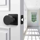Goldenwarm Matte Black Closet Door Knobs, Passage Door Knob Hallway, Black Door Knobs Interior No Lock 6 Pack