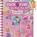 Stick4Ever Jelly Sticker Book - for Kids - Waterproof, Easy to Clean Reusable Sticker Book for Toddlers- Reusable Road Trip Activities for Kids - Stocking Stuffers for Toddlers (Wonderland)