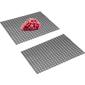 QSY 2Pack Kitchen Sink Mats Adjustable PVC Sink Protector for Stainless Steel/Ceramic Sinks, Non-Slip Dish Drying Pad, Fast Draining & Easy to Clean, DIY Cut-to-Fit Design, 15.7" x 11.8" (Grey)