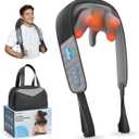 COMFIER 4D Neck Massager for Pain Relief Deep Tissue, Hands-Free Massager for Neck and Shoulder Pain, Wireless Back Massager with Storage Bag, Gift for Mom Dad Women Men (Charcoal)