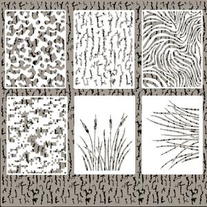 6 Pieces Camo Stencils for Spray Paint, Camouflage Grass Pattern Stencils Templates Reusable Digital Camo Paint Stencil for Boat DIY Crafts (Camo)