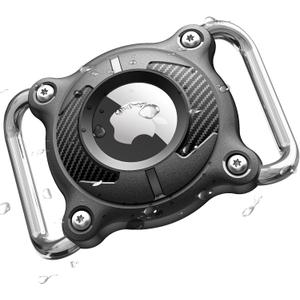 Airtag Dog Collar Holder | Airtag Dog Collar Waterproof - Airtag Holder for Dog Collar - Dog Airtag Holder with Removable Metal Loop, Light Weight fit Width3cm/ Thick4.5mm Air Tag Dog Collar, Black, 1