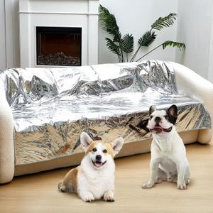 Kigley 2 Pcs Pet Deterrent Mat to Keep Dogs Off Couch, Non-Electric Cat & Dog Deterrent Mat Pain Free Couch Covers to Keep Pets Off Furniture Bed Indoor(Cream)