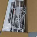 BOOSINY 2 Tier White Large Stainless Steel Dish Drainers Drying Rack for Kitchen Counter with Drainboard, Rust Proof Metal, Space Saving, Modern Aesthetic, Compact Plates Strainers with Extra Mat