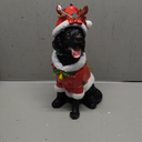 Lighted Christmas Decoration Outdoor Dog Statue, Dog Sculpture Figurine with Pink Christmas Outfit & Lights for Garden, Patio and Yard, Indoor Holiday Dcor Gift for mom and dad