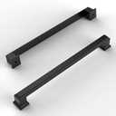 Amerdeco 6 Pack Matte Black Cabinet Pulls 15 Inch(381mm) Hole Center Cabinet Hardware Kitchen Cabinet Handles for Bathroom Drawer Pulls Dresser Pulls ZH0001