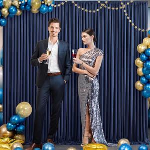 Navy Blue Backdrop Curtain for Parties Wrinkle Free Photo Curtains Backdrop Drapes Fabric Decoration for Wedding Birthday Party Baby Shower 5ft x 7ft,2 Panels