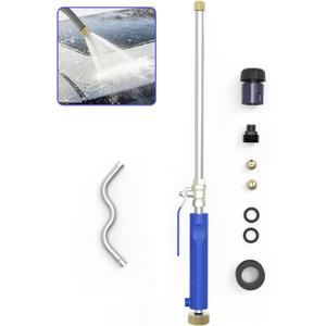 Extendable High Pressure Power Washer Wand for Garden Hose,Jet Nozzle Hydro Jet Washer Tool (17"-26" Adjustable) with Dual Nozzles & Quick Connectors for Gutter Cleaning Car Wash Patio Lawn Watering