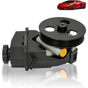 Power Steering Pump Compatible with Chevy Impala Monte Carlo - 2006-2011- V6 3.5L/V8 5.3L - Replacement OE 19369078 88964571- Includes Pulley & Kit