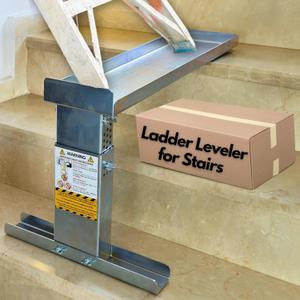 Renovatio Ladder Leveler for Stairs & Extension Ladders, Galvanized Steel Ladder Stabilizer, Stairwell Ladder Scaffold, Adjustable Height for Single & Extension Ladders, Heavy-Duty 24"x5.5" Platform Renovatio Ladder Leveler for Stairs & Extension Ladders, Galvanized Steel Ladder Stabilizer, Stairwell Ladder Scaffold, Adjustable Height for Single & Extension Ladders, Heavy-Duty 24"x5.5" Platform