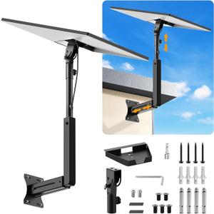 Starlink Mount, Adjustable Starlink Wall Mount Gen 3 with Telescoping Support Arm, Rustproof, Weatherproof for Concrete Walls and Wood Walls, Easy Installation Black (9.4-14.5 Inches Starlink Mount)