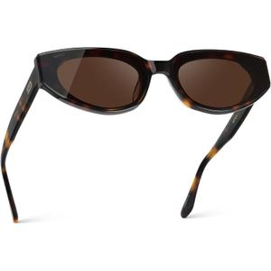 WearMe Pro - Womens Narrow Cat-Eye Sunglasses: Acetate Frame and Anti-Reflective Lenses