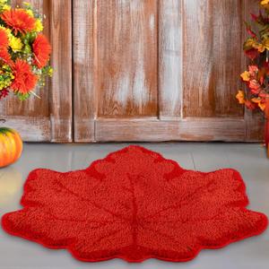 Ceenna Fall Thickened Bathroom Rugs 27.6 x 20 Inches Maple Leaf Bath Mat Non-Slip Absorbent Washable Carpet for Tub Shower Bathroom Doormat Front Door, Autumn Farmhouse Thanksgiving Decoration Gift