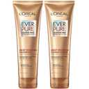 L'Oreal Paris Sulfate Free Shampoo and Conditioner for Dry Hair, Triple Action Hydration for Dry, Brittle or Color Treated Hair, Apricot Oil Infused Hair Care, EverPure, 8.5 Fl Oz, Set of 2 (17 Fl Oz)