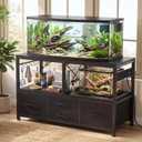 Heybly 55-75 Gal Fish Tank Stand with Drawer, Power Outlet, Black HAS005BK