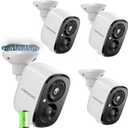 4 Pack 2.5K Security Camera Wireless Outdoor, 2.4G WiFi Battery Powered Outdoor Camera, Magnetic Mount Cameras for Home Security, Color Night Vision, Spotlight, Siren Alarm, 2-Way Talk