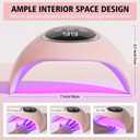 LadyMisty 72W UV LED Nail Lamp, 2026 New Upgrade UV Light for Gel Nails with 18 Beads, 3 Timer Nail Dryer, LCD Display, Auto Sensor, Professional Nail Lamps for Gel Polish Best Gifts, Pink Lamp