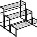 Simple Trending 3 Tier Metal Plant Stand Outdoor Indoor Waterproof, Stackable Heavy Duty Tall Plant Shelf Flower Pot Holder for Garden, Display Rack, Black