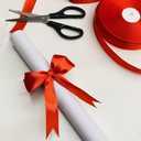 3 x 1 inch x 25 Yards Double Faced Red Polyester Satin Ribbon for Gift Wrapping,Wedding Decoration, Bows Making, Sewing, DIY Crafts