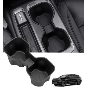 Center Console Cup Holder Inserts for Chevrolet Equinox EV 2026 2025 2024 (Not for Gas), Interior Accessories TPE Car Cup Holders Covers Protector for Chevy Equinox EV 2024-2026, Black