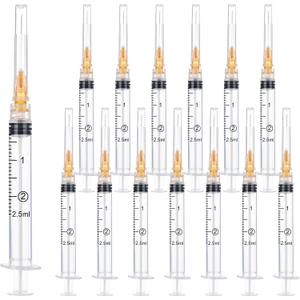 2.5ml/cc 25 Gauge 1 inch Syringes for Scientific Labs, Industrial Adhesives, Refilling Inks, Individually Package,100 Pack
