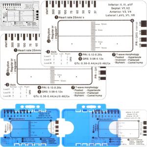 2PCS ECG 7 Step Ruler ECG 7 Step Ruler Plastic Ruler Measuring Tool Transparent EKG Calipers Measuring Tool, Easy-to-Carry ECG Ruler, Step Ruler for EKG Interpretation