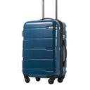 Coolife Luggage 21 x 8.5 x 15 Airline Approved Suitcase PC+ABS Spinner Built-In TSA lock Hardside Lightweight wheels (Caribbean Blue, S(20in_carry on))