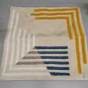 Embroidered Summer Fall Pillow Covers 18x18 Set of 2 Accent Boho Geometric Pattern Cotton Outdoor Throw Pillow Covers for Couch Bed Living Room, Yellow and Blue