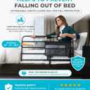 Stander Wonder Pivot Bed Rail Tall, Adjustable Safety Assist Railing with Swing Down Guardrail for Elderly Adults, Fits Taller Mattresses 8 to 16 Inches Thick, ASTM Safety Approved Bedrail, Black
