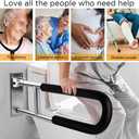 Botabay Handicap Grab Bars Rails 23.6 Inch Toilet Handrails Bathroom Safety Bar Toilet Support Rail Handicapped Handrail Accessories for Seniors Elderly (23.6inch)