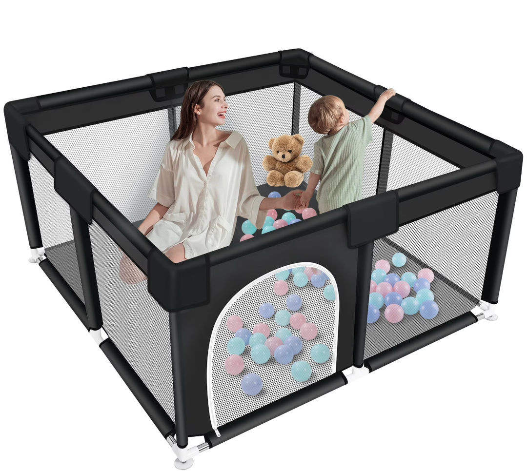 Baby Playpen, HDJ 50*50 inch Baby Play Yard with Soft Breathable Mesh and Anti-Slip Base, Baby Fence