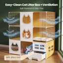 3 Tier Indoor Cat Cage with Litter Box, Cat Enclosure Clear Window