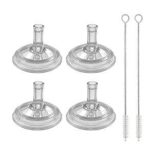 Straw Nipples for Nanobebe Flexy Silicone Bottles (5oz & 9oz), Soft 100% Silicone Sippy Straw Nipples, Leak-Resistant, Includes 2 Cleaning Brush, 8m+, 4 Pack