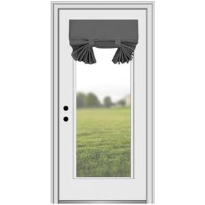 YSYY 100% Blackout French Door Curtains, Wrinkle Free, Room Darkening, Blocks Light and Heat Through Glass. Drill-Free， Easy Installed Door Window Curtains. (Dark Grey,1 Panel, 26"x 72")