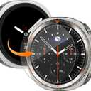 3 in 1 Metal Case for Samsung Galaxy Watch 8 44mm with Screen Protector, Rugged Metal Bumper [Turning into Classic Upgrade] with 9H Tempered Glass Film + Back Cover for Galaxy Watch 8 44mm