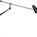 Adjustable Swing Arm Wall Sconce - 360 Rotation & Dual Power Modes (Plug-in/Hardwired), Vintage Industrial Wall Mounted Light with Matte Black Finish, E26 Bulb Compatible for Living Room & Bedroom