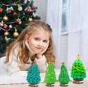 12Pack Christmas Trees DIY Crafts Kit - Air Dry Clay Christmas Crafts for Kids - Creative Air Dry Clay Modeling Indoor Decorations - Kids Christmas Trees Crafts Gift for School Winter Party Fun