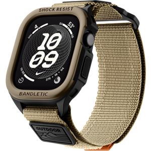 Bandletic Rugged Case with Band Compatible with Apple Watch 49mm(Ultra 3/2/1),46mm(Series 11/10), 45mm(Seriess 9/8/7),44mm(SE3/SE2/SE/6/5/4), Protective Cover Sport Accessories for iWatch Men