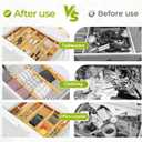 6PCS Bamboo Drawer Dividers with Inserts, Expandable Kitchen Utensil Drawer Organizers,Adjustable drawer organizer for deep drawers Dresser Closet Underwear Storage Bedroom Bathroom Drawers(16.6"-22")