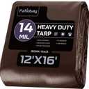 Tarp 12x16FT, 14 Mil Large Tarp, Tarps Heavy Duty Waterproof with Grommets Every 23.6", 420D Thick Plastic Tarp, UV Resistant Tear&Fade Resistant, Reinforced Edges for Outdoor Pool Camp Tent