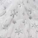 YYCRAFT 1 Yard Faux Fur Fabric with Sequin Snowflake by The Yard Fabric 62 Inch Wide for Snow Skirt Pillow Christmas Decoration-White/Silver