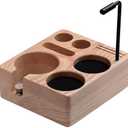 Normcore Compact Tamping Station, Wood Espresso Accessory Tool Organizer, Wooden Coffee Tamper Holder Station For 58mm Espresso Machine, Genuine American White Ashwood