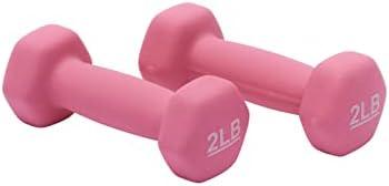 Pack Of 2 Amazon Basics Neoprene Dumbbell Hand Weights for Exercise and Muscle Toning  Pink