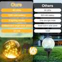 Garden Globe Lights Outdoor Waterproof,2 Pack 7.9 inches Ball Glass Globe Solar Power Pathway Lights for Outside Outdoor Decorations Patio Yard Lawn Backyard Decor