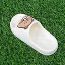 2 x XIXITIAO Capybara Slippers for Women Men,Capybara Cute Slides,Non Slip Quick Drying Bathroom Slippers,Funny Sandals, Capybara Shower Shoes (White)