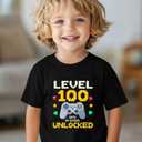 100 Days of School Shirt Kids  Boys Girls Toddler 100th Day of School T-Shirt, Happy 100-Day Kindergarten 3T-7T (Black)