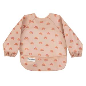 Tiny Twinkle Long Sleeve Bib for Babies & Toddlers | Waterproof Smock Bib for Eating | Machine Washable & Mess-Proof Feeding Essentials | Newborn Shower Gift (Boho Rainbow, 624M)